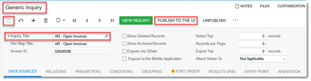 Publish to the UI wizard for choosing workspace and category